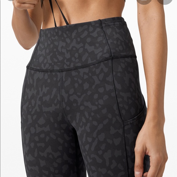 lululemon athletica Pants - Lululemon cropped black leopard leggings 10